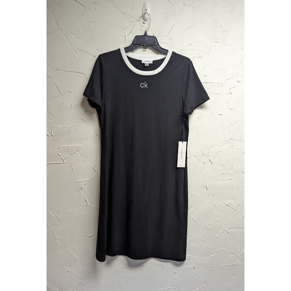 Calvin Klein T-Shirt Dress Women's Sz M Black  NWT $49